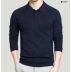 Áo thun dệt kim nam tay dài mùa xuân và mùa hè Cotton Áo sơ mi cộc tay áo thun nam có cổ Polo