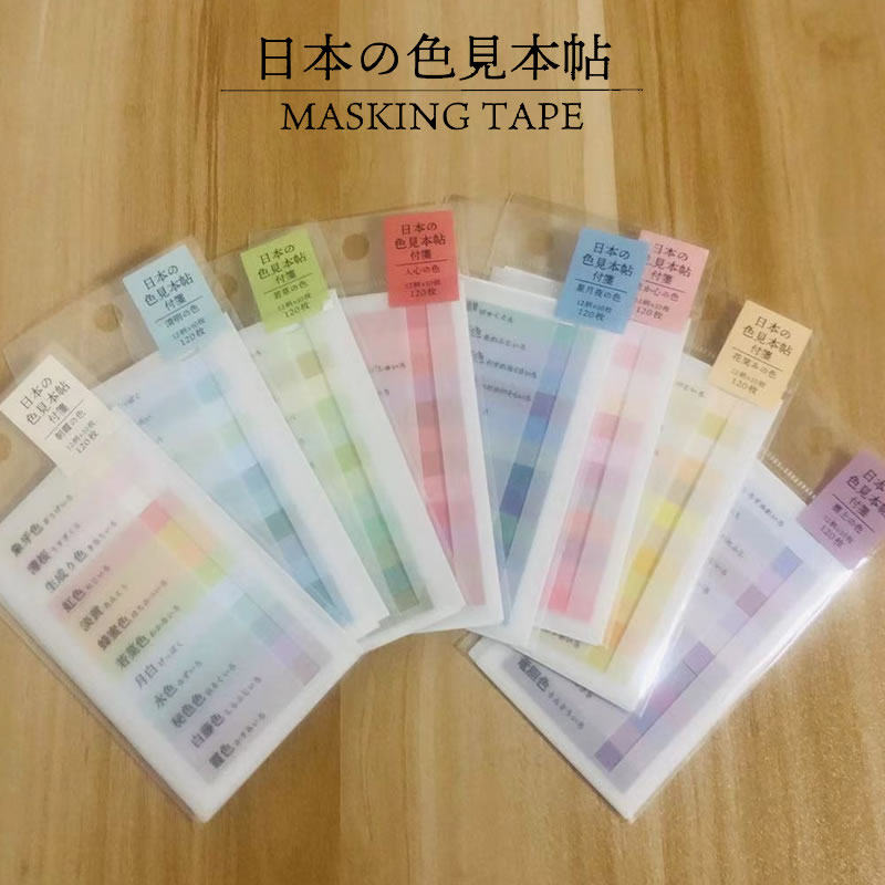 KAMIO Japan Colour sample convenience with small frescoed poo paper note stickup card 12 color each 10 imports