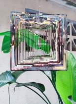 3D three-dimensional rotating wind chime mandala wind chime Douyin same style Italian metal stainless steel garden balcony decoration