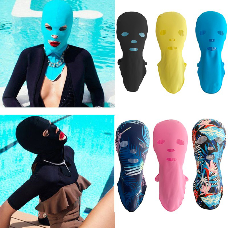 Outdoor Headgear Face Kini Woman Summer Snorkeling Swimming Beach Bathing Cap Sunscreen Ice Silk Breathable Mask Ghost Cap Man
