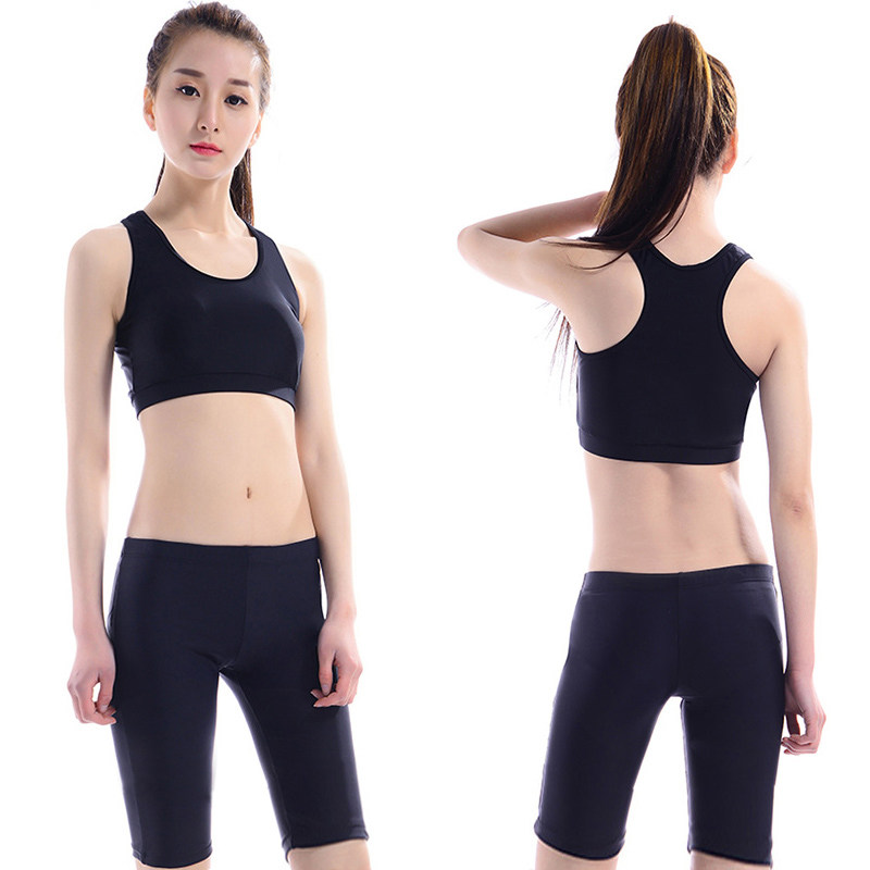 Shorts women's summer five-point pants boxer shorts long suit high waist conservative tight swimming vest swimsuit