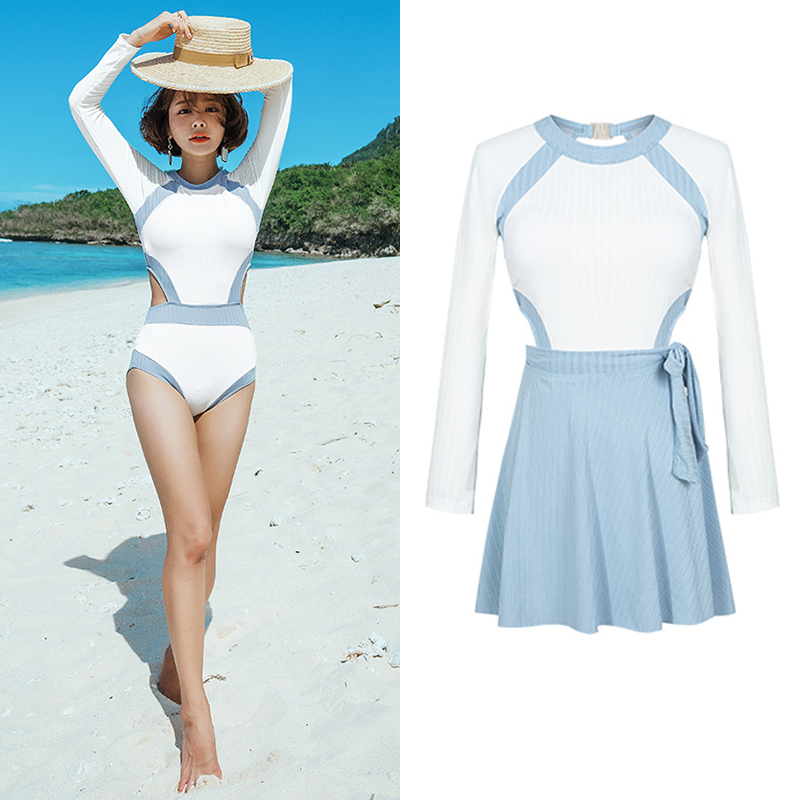 New Swimsuit Woman Conservative Retroit Korean in Skin Swimsuit Swimsuit