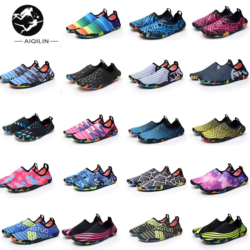 Beach socks lovers diving shoes female seaside men thick bottom drifting snorkeling non-slip soft bottom fitness vacation upstream anti-cutting