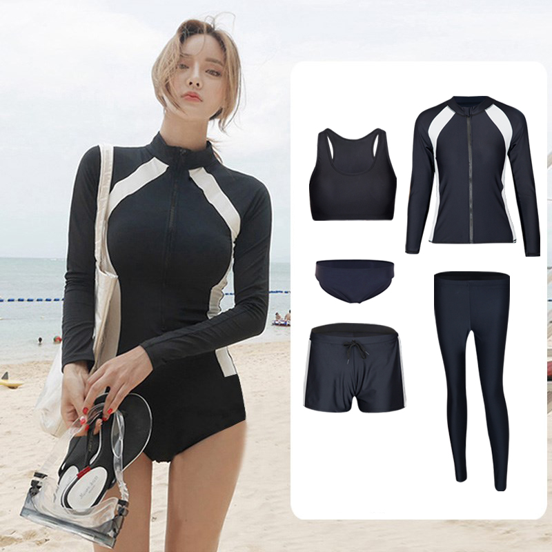 Couples Jellyfish female sun protection Long sleeves long pants swimsuit diving surfing swimwear Men's warm Two style dry swab anti-chill