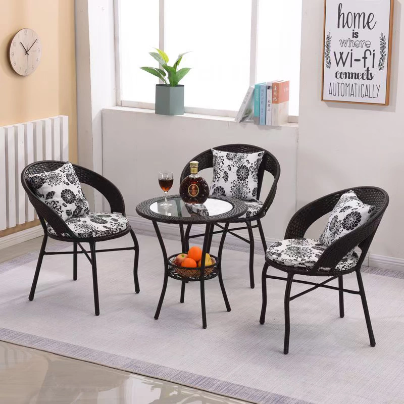 Bàn ghế ban công kiểu châu Âu lười biếng ba mảnh kiểu Trung Quốc đơn giản kiểu châu Âu phòng khách thư giãn nhỏ bàn cà phê ghế nội thất nghệ thuật - Bàn ghế ngoài trời / sân
