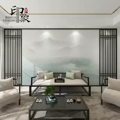 New Chinese TV background wall wallpaper modern freehand ink landscape living room bedroom study Wall Wall cloth mural
