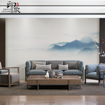  New Chinese style TV background wall paper Modern ink landscape Home improvement living room bedroom study film and television wall cloth mural