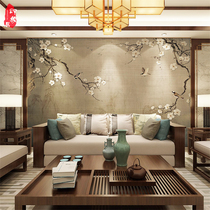  Chinese orchid bird painting wallpaper custom mural living room TV background wall Bedroom film and television wall cloth seamless wallpaper