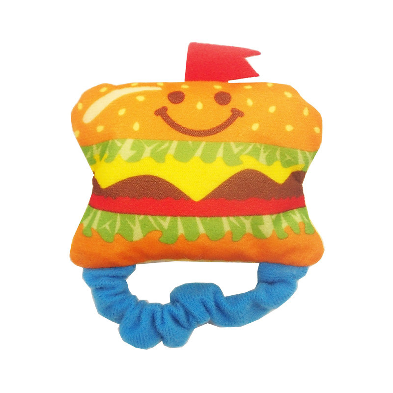 Japanese people Bibao baby creative fitness burger can grab glue baby fixed tooth hand grab toy
