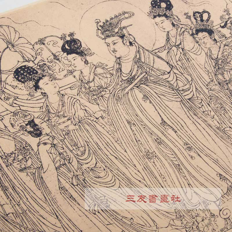 Wu Dao Son 87 God Fairy Volume Taoist Subject White Sketch Characters Handscroll Country Painting Ancient Painting Real Trace High-definition Reproduction