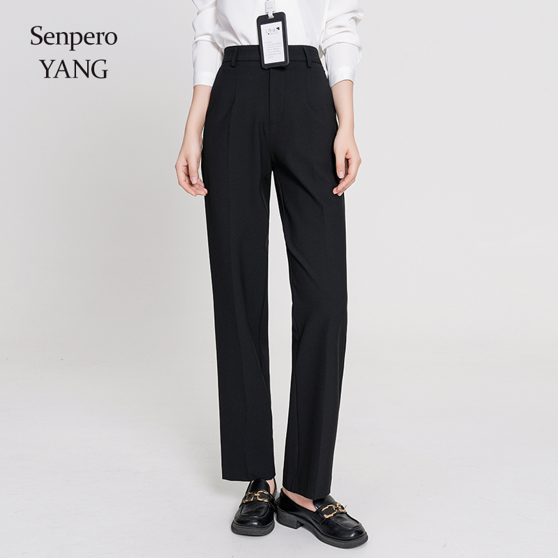 Senperoyang Straight-Leg Suit Pants for Women, 2026 Spring New Style, Petite, High-Waisted, Slimming Cigarette Pants for Commuting