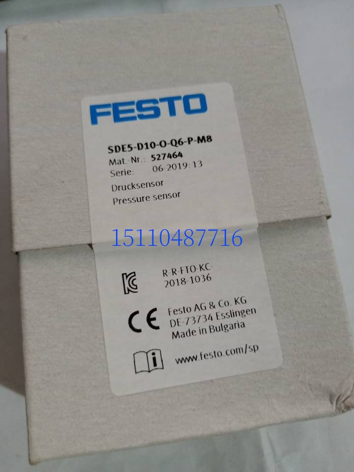 FestoFESTO Pressure Sensor SDE5-D10-O-Q6-P-M8 527464 Spot-Taobao