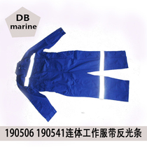 IMPA190506 190541 cotton conjoined work clothes with reflective strip work clothes pure cotton White Blue Orange three colors