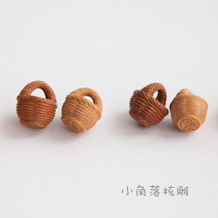 Wild Peach Core Engraving Boutique Pure Handmade Diy Finely Carved Small Basket Baby Gift Handmade Ornament Baby Adult Gift