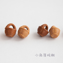 Wild peach carving boutique handmade diy carved small basket baby gift bracelet jewelry baby adult ceremony