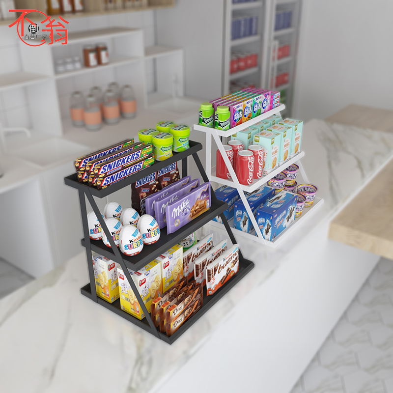 Supermarket Cashier Desk Top Desk Small Shelf Convenience Store Front Desk Zero Food Show Rack Bread Gum Bar Counter Display Shelf-Taobao