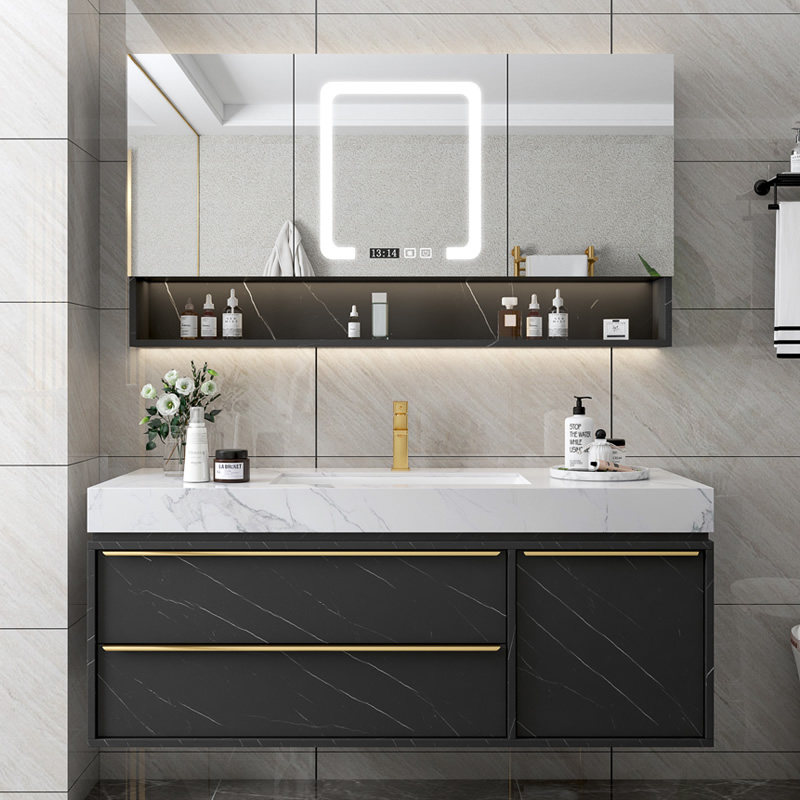 Marble bathroom cabinet Modern light luxury simple sink washbasin cabinet combination Small apartment powder room sink