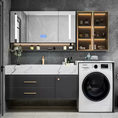 Washing machine integrated Cabinet balcony solid wood Bath Cabinet dressing room wash table washbasin cabinet combination sink sink basin