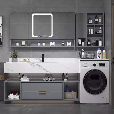 Bathroom cabinet modern light luxury simple hand wash wash basin powder room wash table balcony washing machine one cabinet combination