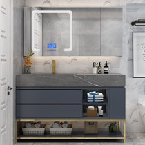Modern light luxury marble hand wash basin cabinet bathroom cabinet combination toilet wash Table Rock Plate Basin