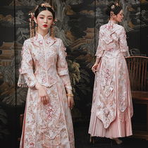 Show-and-dress bridal gown Chinese bridal gown Longfeng Fengs Feng Guanxia Pink Show and the new Summer of 2022