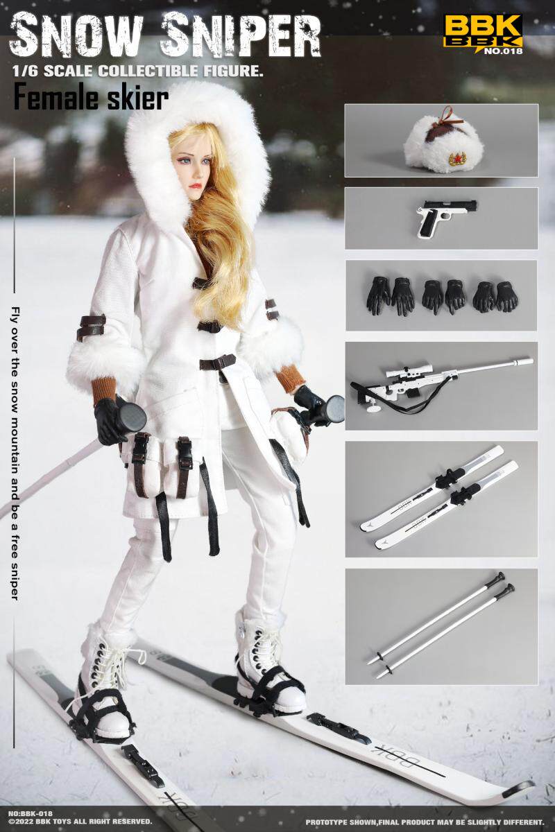 その他 BBK  Sniper Skier  Sniper action 1/6 BBK BBK018 Snow Sniper Female Skier Action Figure Model In