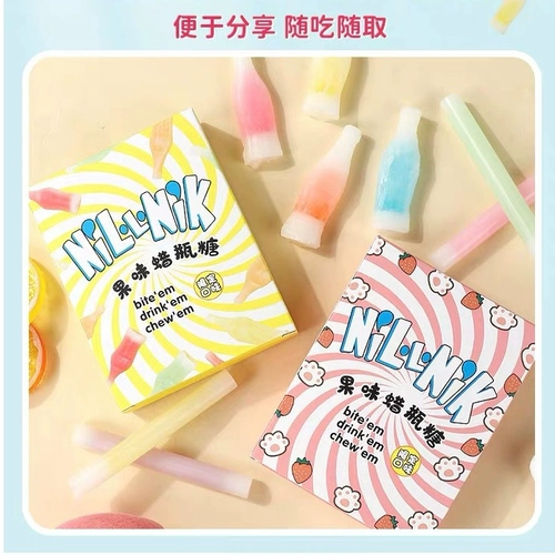 Чистая красная восковая бутылка с сэндвич -бутылками бутылка для бутылки с бутылкой для бутылки для сахара сахара, те же модели пчелиного воска вибрато, жевательная бутылка с сахарной пищевой