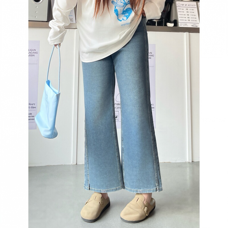 Floral Print Plus-Size Women's Early Autumn Fashion Retro Design Cigarette Pants Slimming Commuter Cropped Jeans 17081C Floral Print Plus-Size Women's Early Autumn Fashion Retro Design Cigarette Pants Slimming Commuter Cropped Jeans 17081C