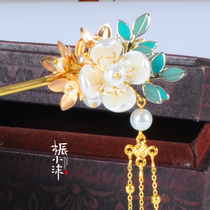 Handmade antique jewelry diy material bag Hair ornaments Hanfu headdress Hairpin Petal hairpin Tassel Homemade Los Angeles