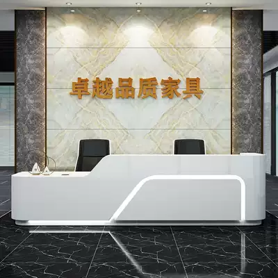 Company paint front desk reception desk curved welcome reception desk simple modern hotel front desk cash register counter spot