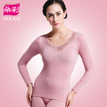 Colorful fashion jacquard medium-thick Terry thermal underwear set autumn clothing trousers womens underwear