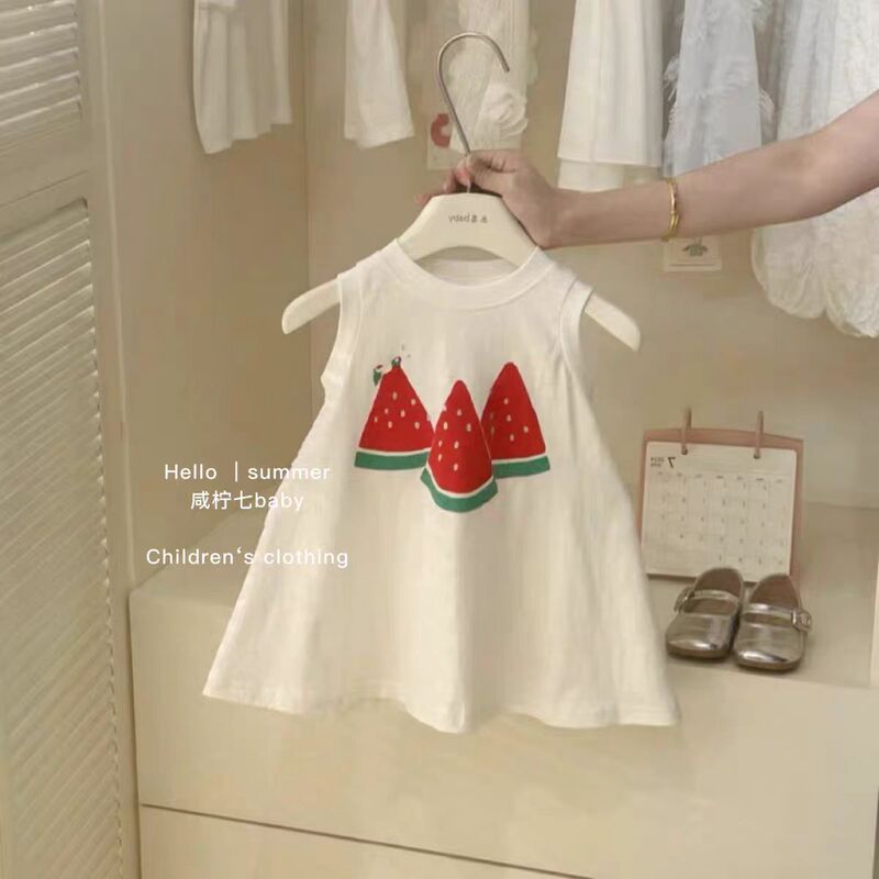 Baby Girl Pure Cotton Vest Dress 2025 Summer New Style Versatile Dress for Children Aged 2-3 Korean Style Princess Dress Baby Girl Pure Cotton Vest Dress 2025 Summer New Style Versatile Dress for Children Aged 2-3 Korean Style Princess Dress
