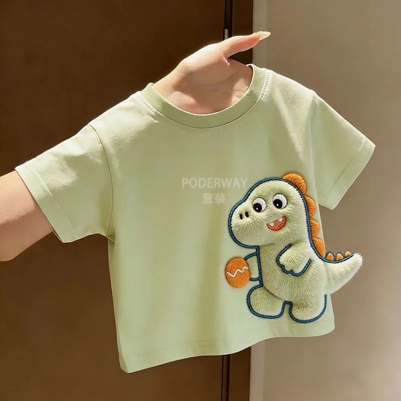 Summer 2026 New Comfortable Cartoon Stylish Tops for Boys and Girls, Cute 3D Dinosaur Short-Sleeve Trendy Shirts for Boys and Girls