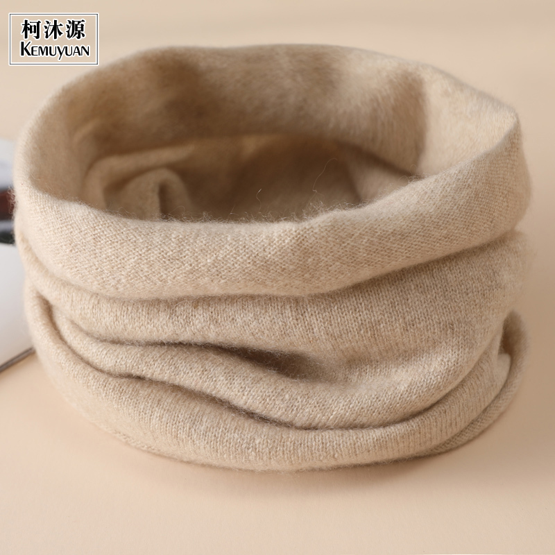100% Pure Cashmere Neck Warmer, Simple and Warm Knitted Wool Scarf, Unisex Neck Protection, Soft and Versatile for Winter, High-End