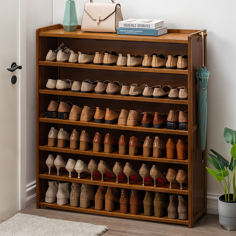 Simple shoe rack door economical multi-layer dust-proof home indoor good-looking bamboo shoe cabinet shoe storage artifact