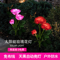 Outdoor Led Solar Rose Lanterns Lawn Garden Patio Home Brief Modern Decoration Festival Inserts
