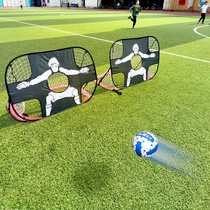 Foldable steel wire beach green round football goal outdoor portable thickened football net for childrens training during summer vacation
