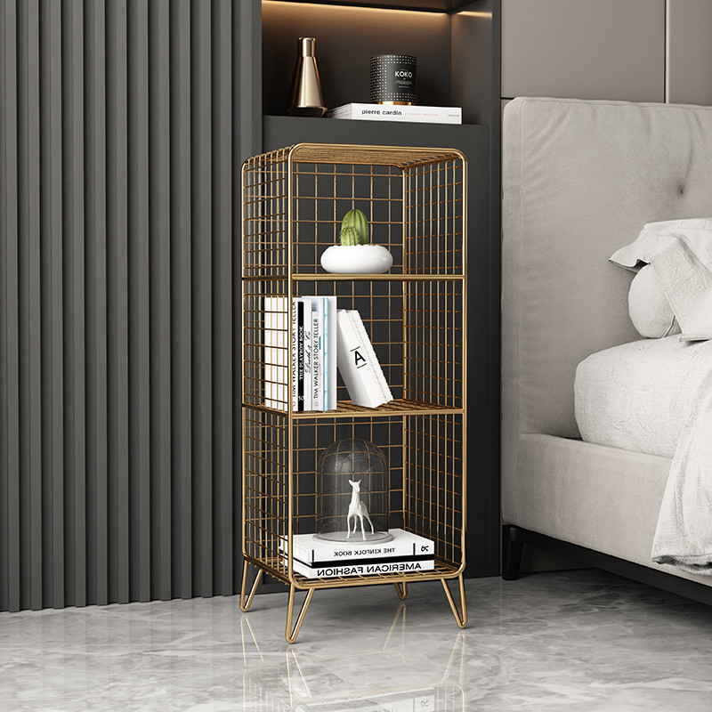 Nordic modern bedside cabinet storage cabinet simple bedside small cabinet bedroom iron storage rack simple storage cabinet