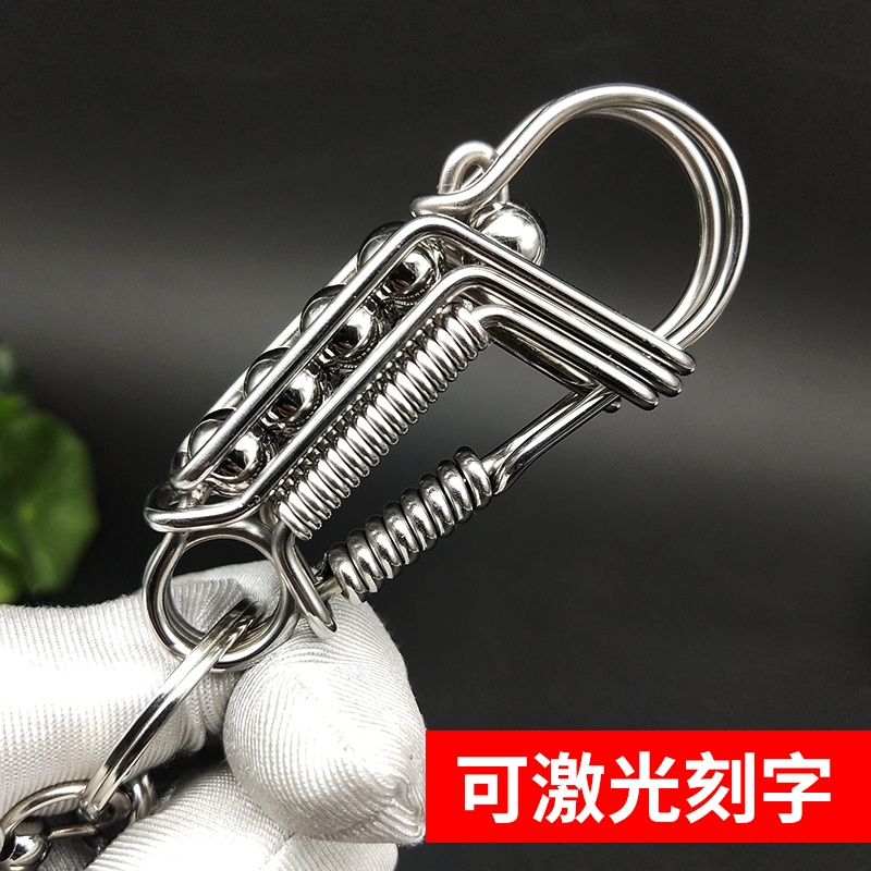 yaoskou stainless steel keychain men's bird handmade diy personality creative custom durable waist hanging car chain