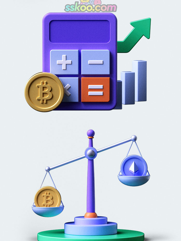 3D立体创意卡通金融货币交易元素c4d场景插画png免抠图片设计素材插图4