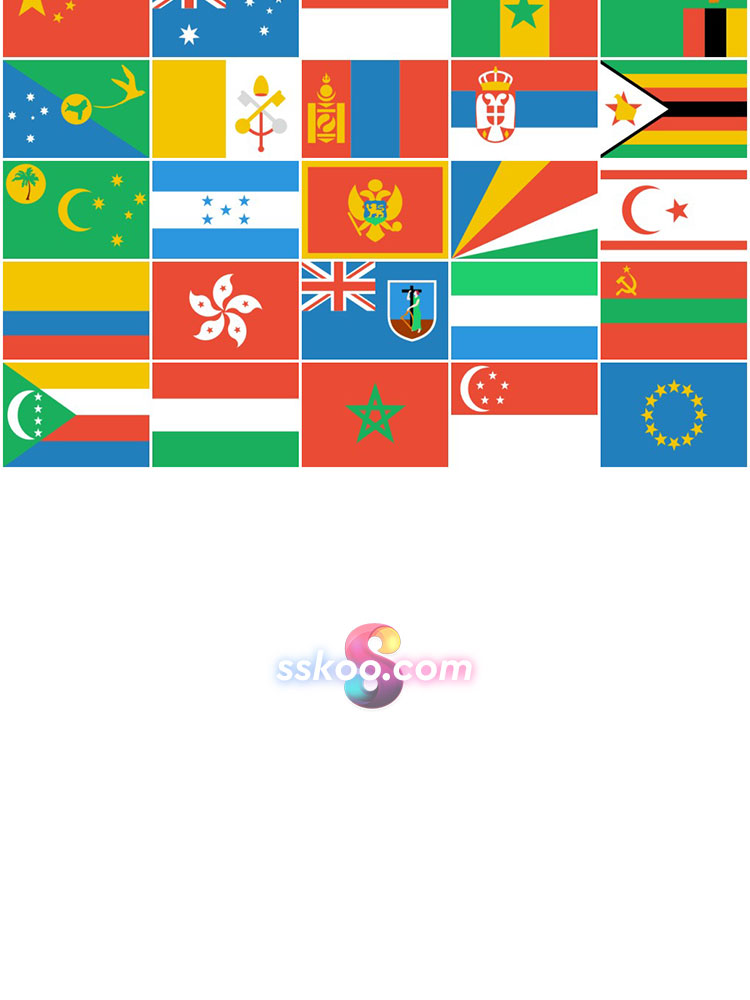 世界各国旗帜国旗APP UI图标ICON插画sketch设计素材插图14