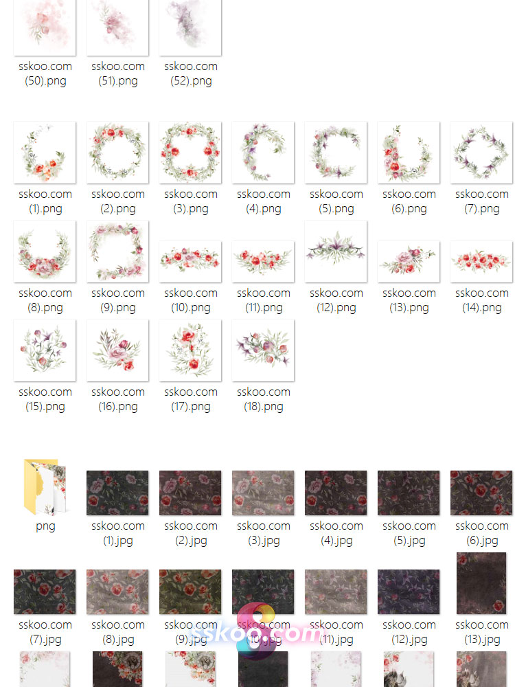 北欧神话动物花卉独角兽手绘水彩剪贴画插画装饰PNG免扣设计素材插图10