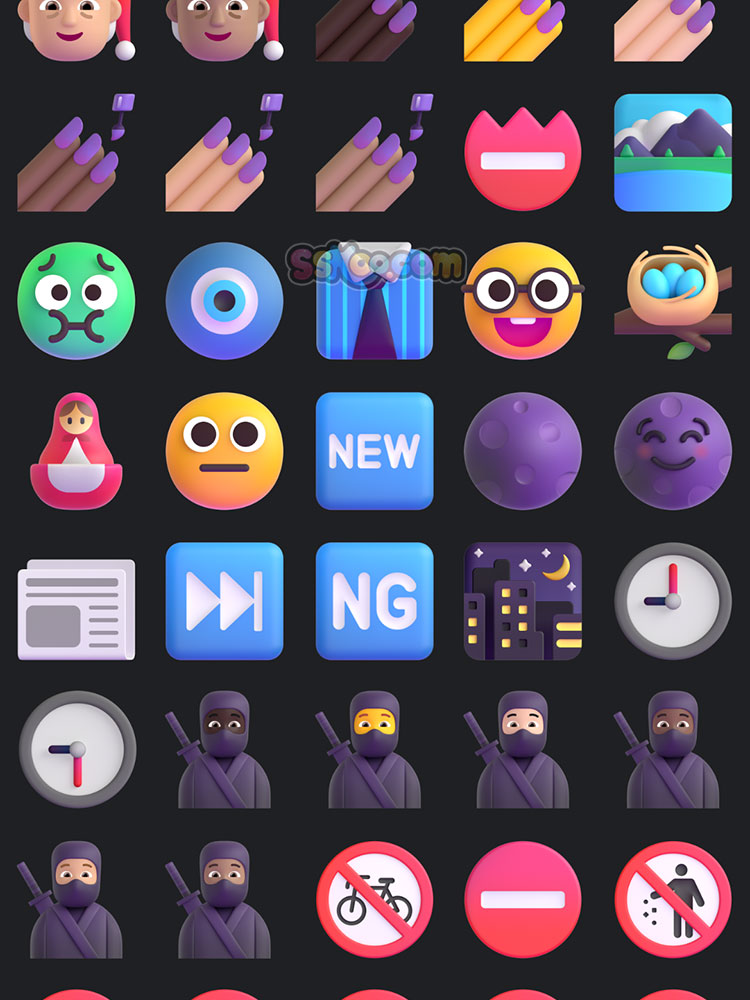 全套Windows微软发布3D立体表情Emoji整套大全SVG矢量AI格式PNG免扣图片模板插图71