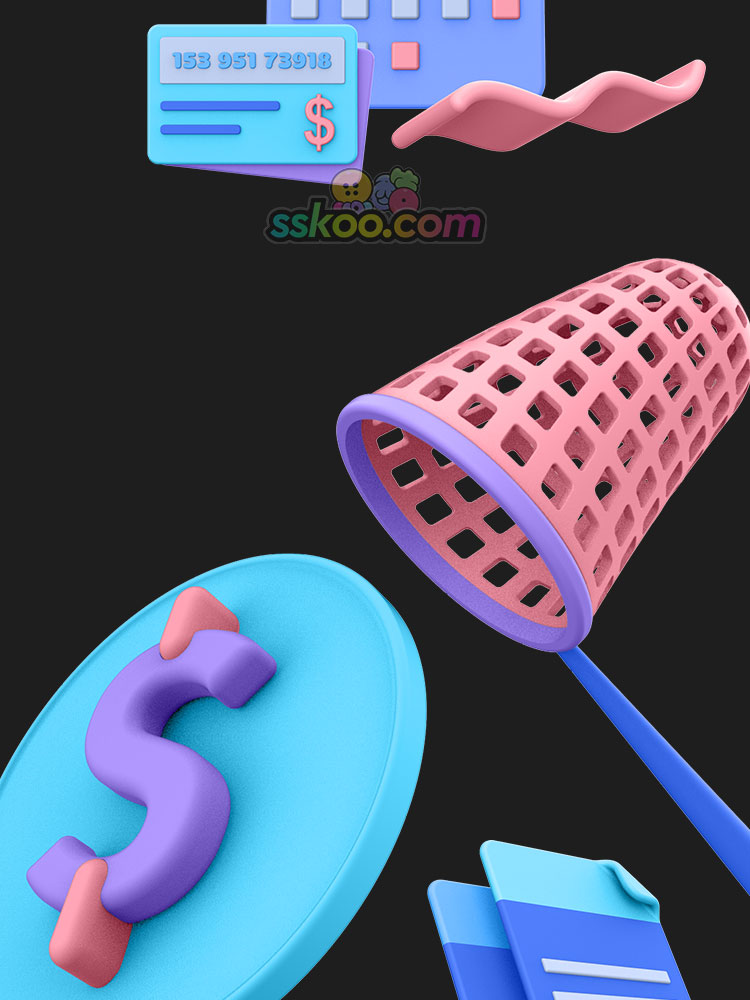 3D立体相机咖啡日历建筑UI网页电商插画图标PS免扣sketch设计素材插图3