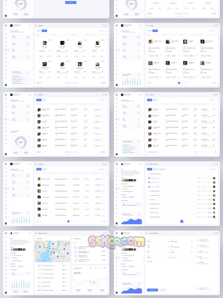 国外大气整套电脑后台管理大数据信息网页UI界面Sketch设计XD模板插图5