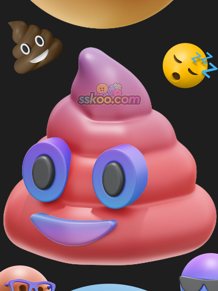 3D立体卡通emoji圆脸笑脸聊天社交表情icon免扣png设计素材图标插图4