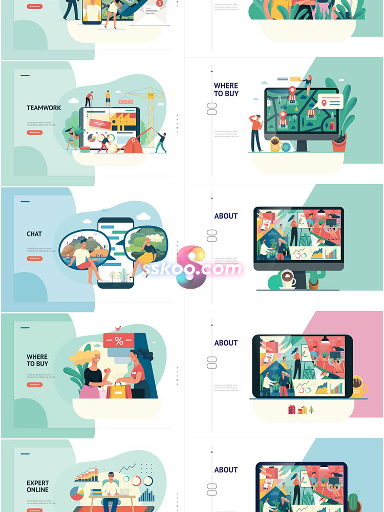金融新闻人物生活创意设计数据购物场景插图插画AI矢量设计素材插图11