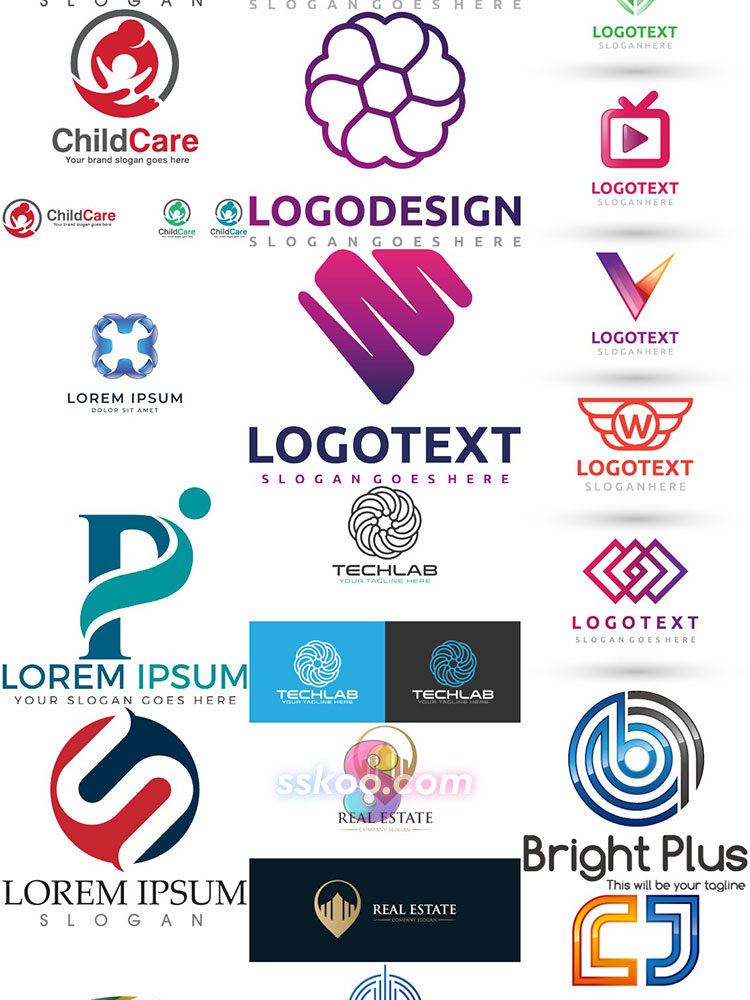 立体几何创意图案图标插画LOGO标志企业品牌商标AI矢量设计素材插图2