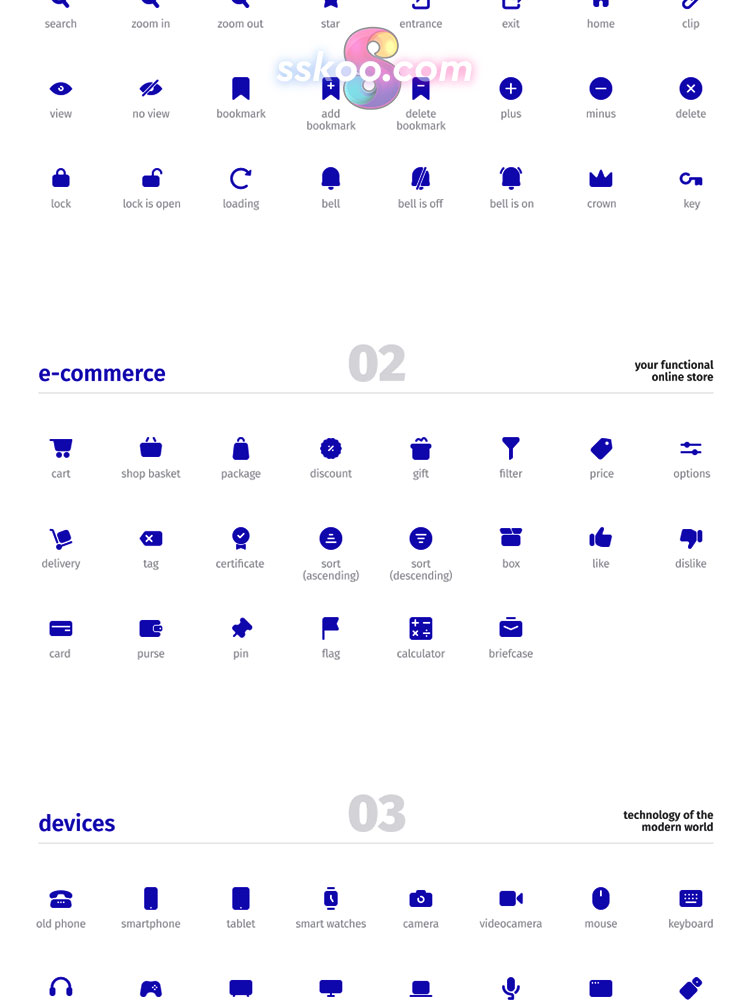 扁平化线形商用电商办公APP界面UI图标ICON AI矢量SVG设计PSD素材插图9