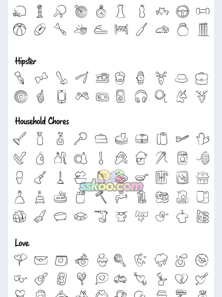 手绘可爱涂鸦商业营销娱乐ICON商用PNG AI矢量SVG设计PSD图标素材插图20